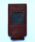Leather Self-Finishing Coozie - Slim Espresso