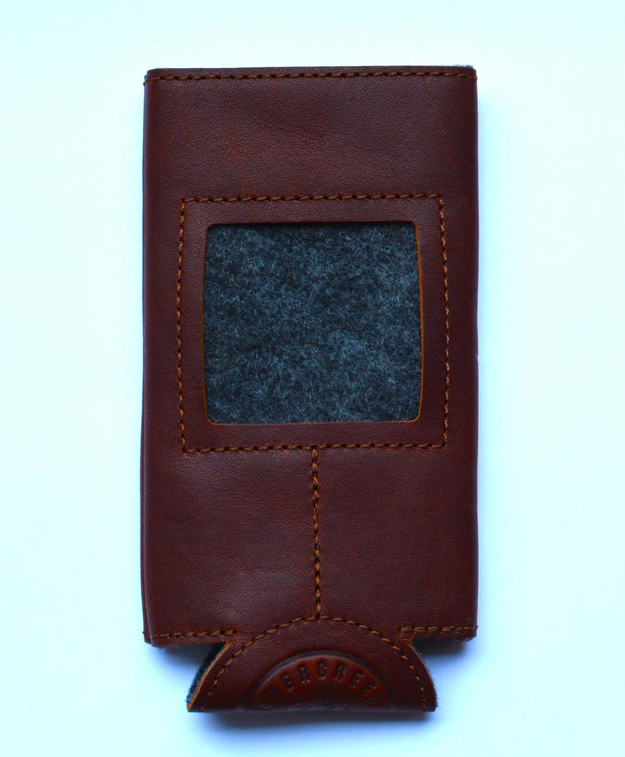 Leather Self-Finishing Coozie - Slim Espresso
