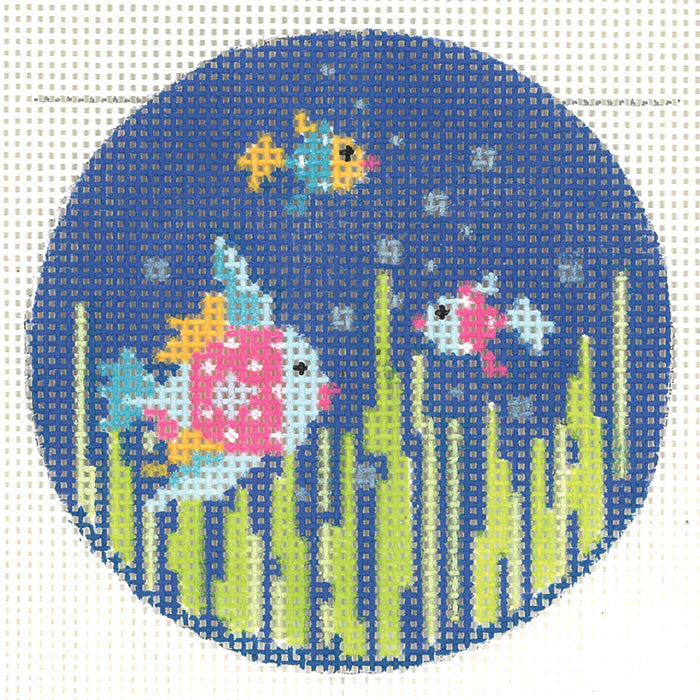 Fancy Fish Round Canvas