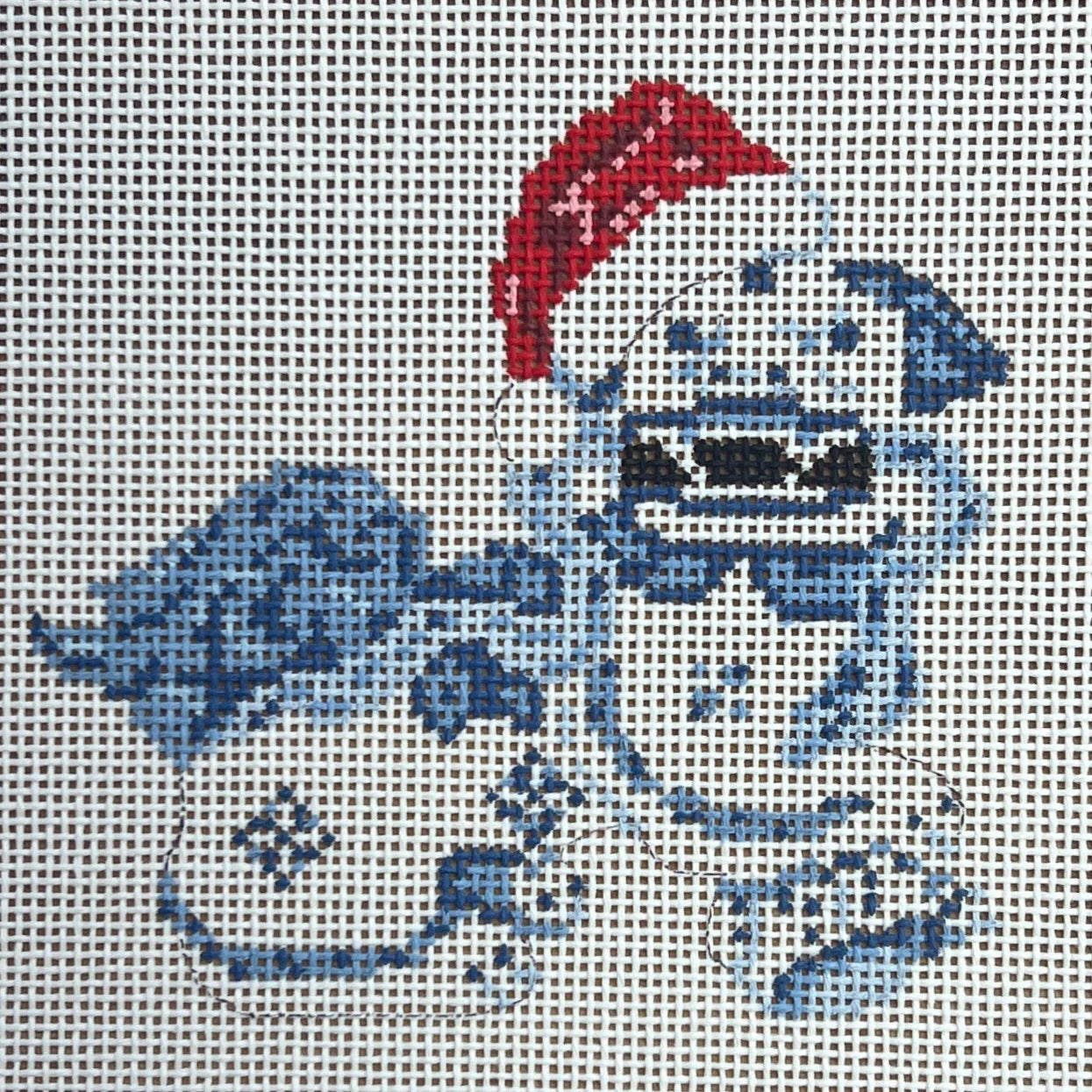 Foo Dog with Santa Hat Canvas