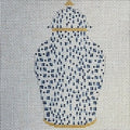 French Dots Ginger Jar (Navy) Canvas
