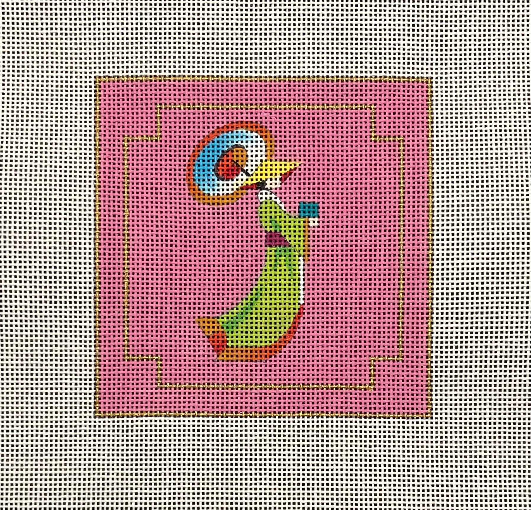 Green Lady on Pink (IN444)