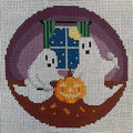 Ghosts Carving Pumpkins Canvas