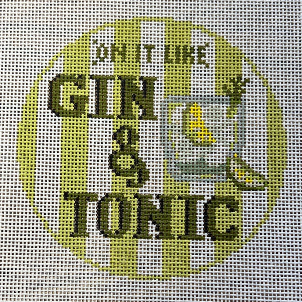 Happier Hour Gin & Tonic Coaster Round Canvas