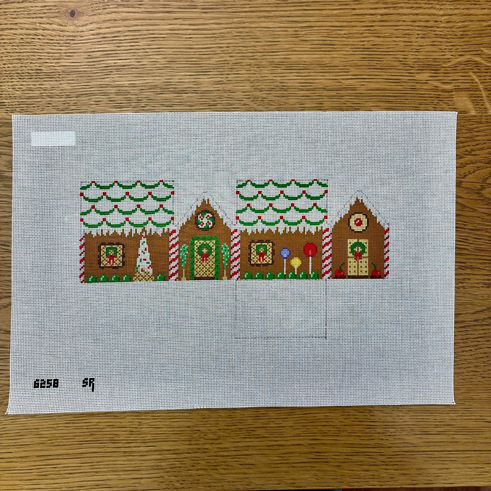 Gingerbread House Green Scalloped Roof 3D Canvas