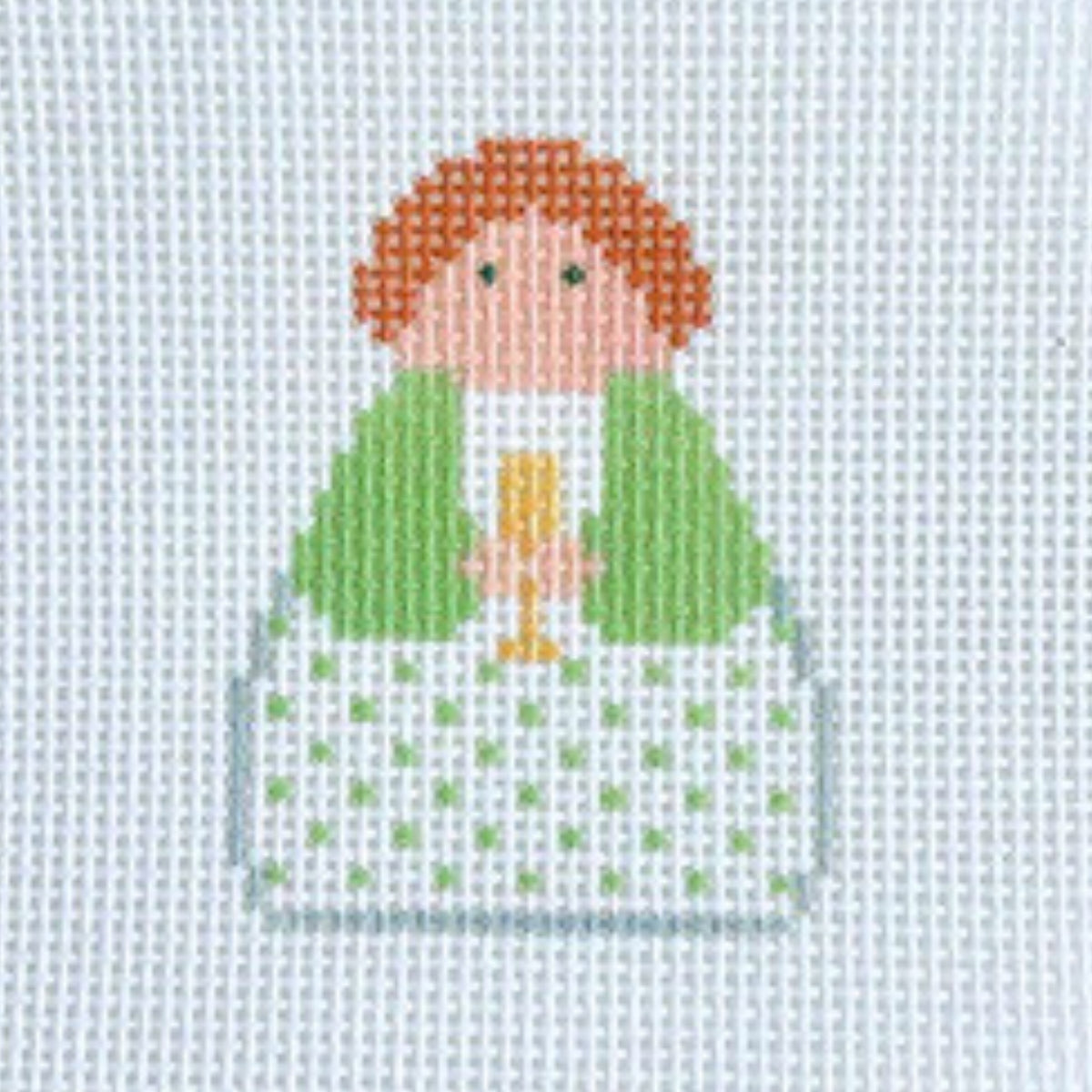 Glass of Champagne Stitch It Angel Canvas