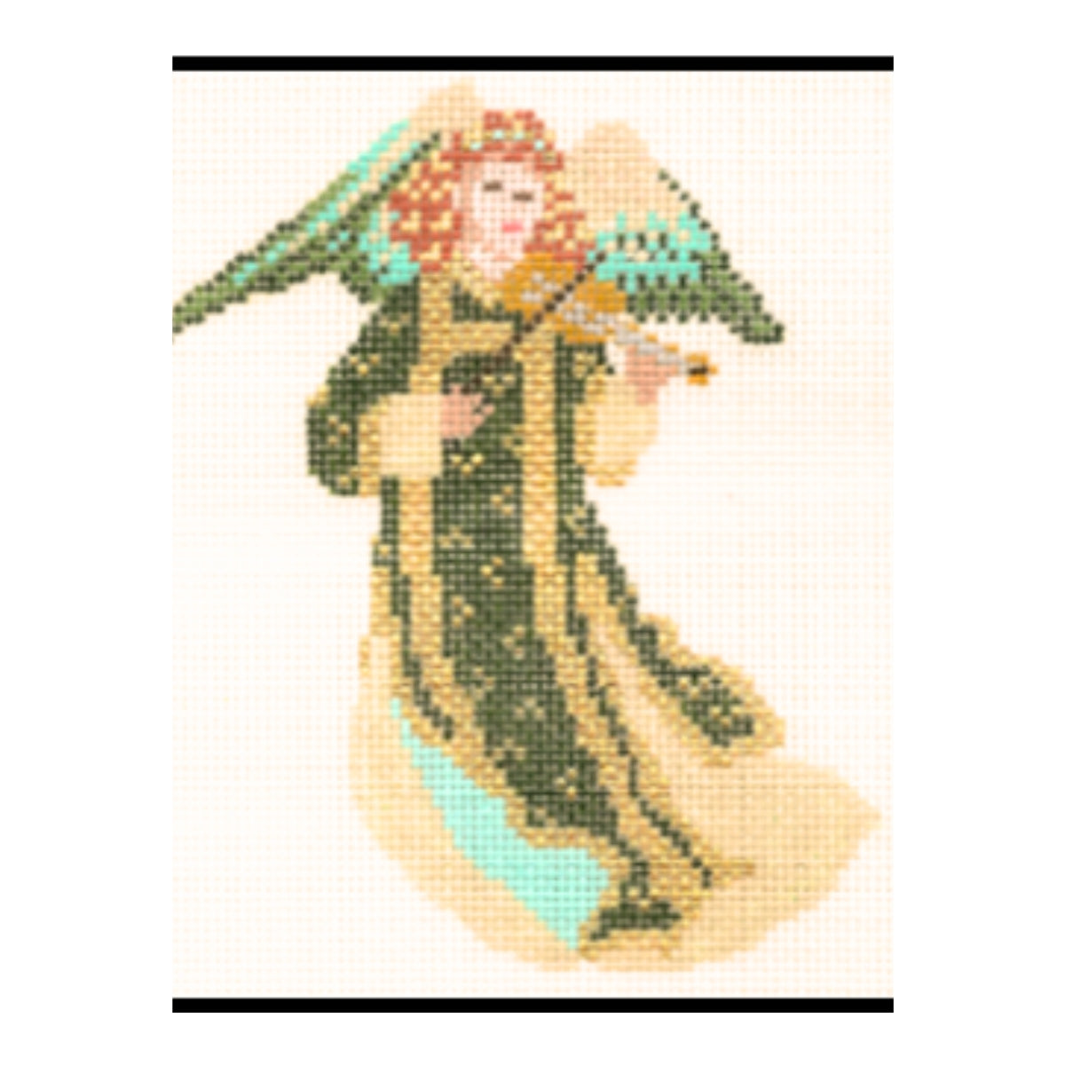 Green Angel Strumming Canvas