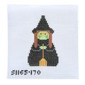 Green Face Witch Stitch It Angel Canvas