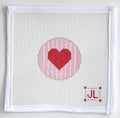 Heart with Stripes Round Canvas