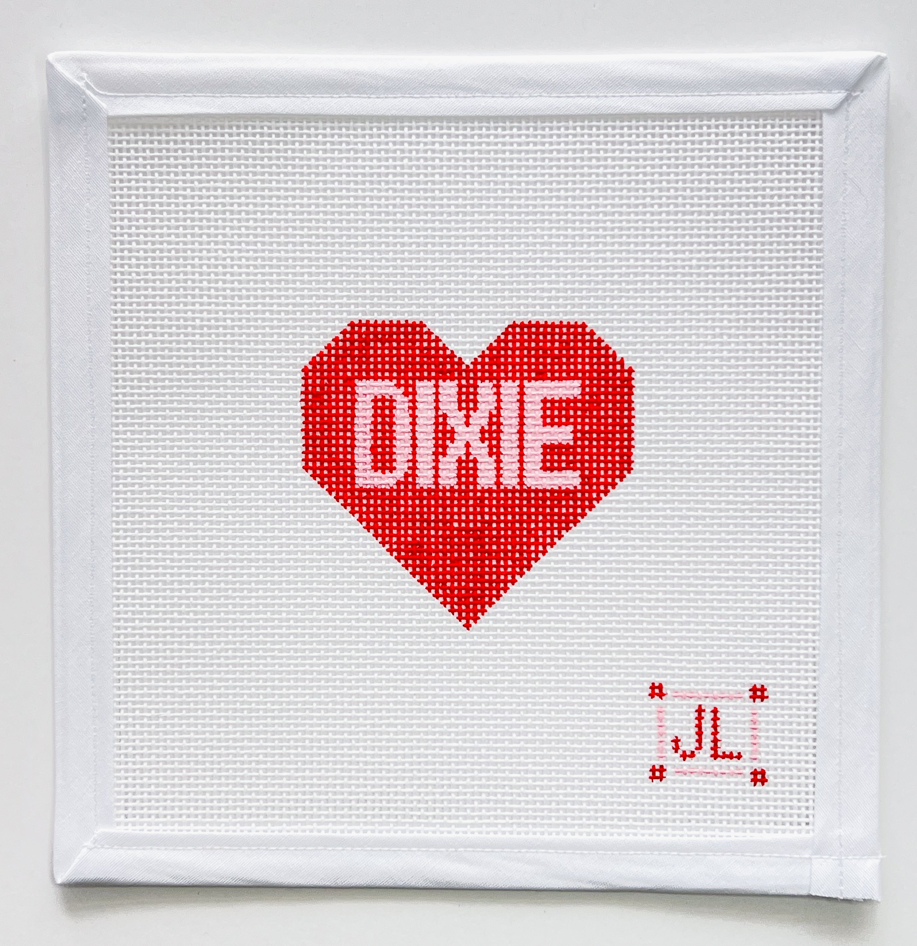 Heart of Dixie Canvas (Pink on Red)