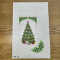 Holly Tree Stocking Canvas