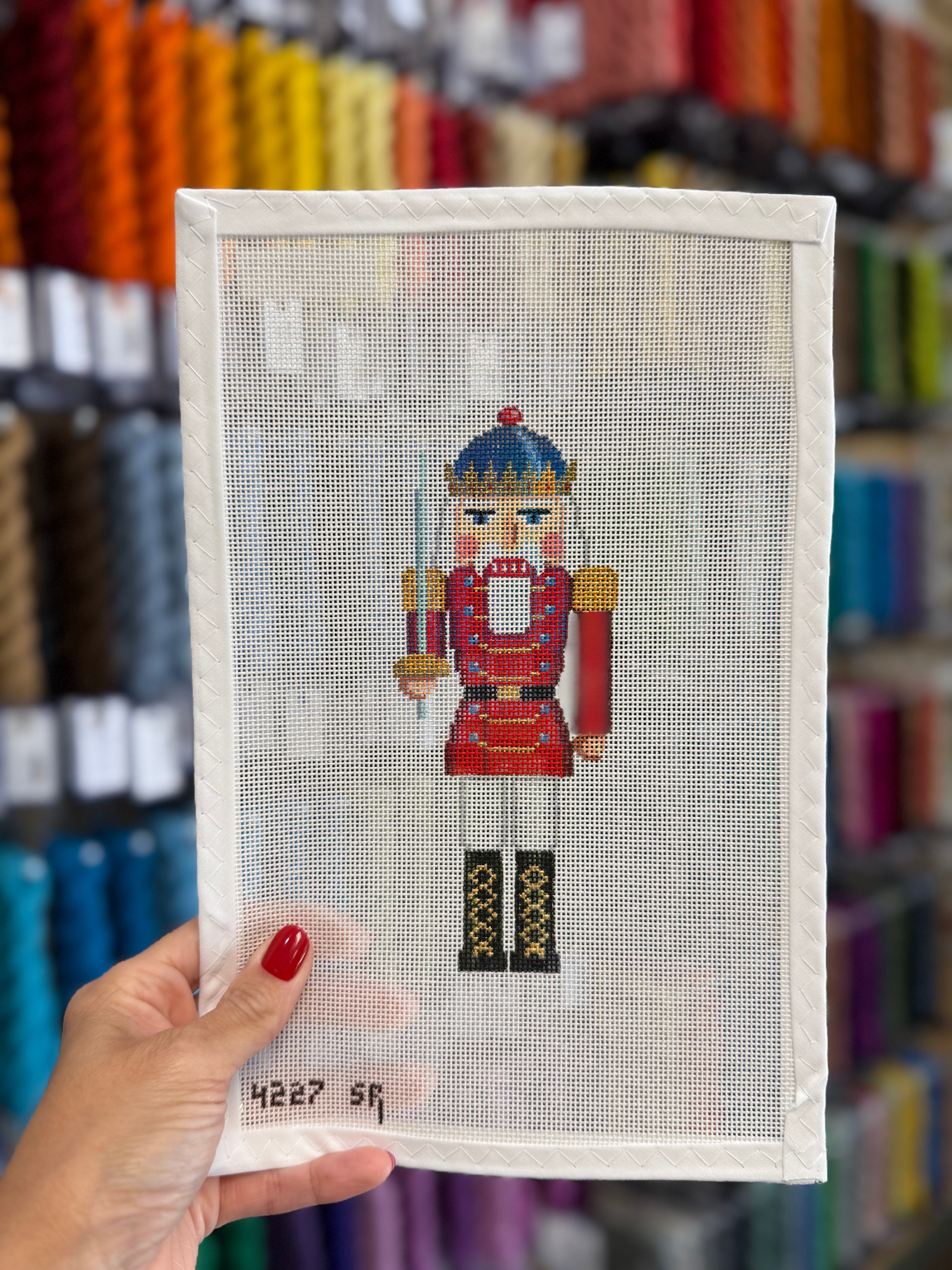 Red King with Saber Nutcracker 6.5" Canvas