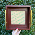 Leather Self-Finishing Tray - Chocolate