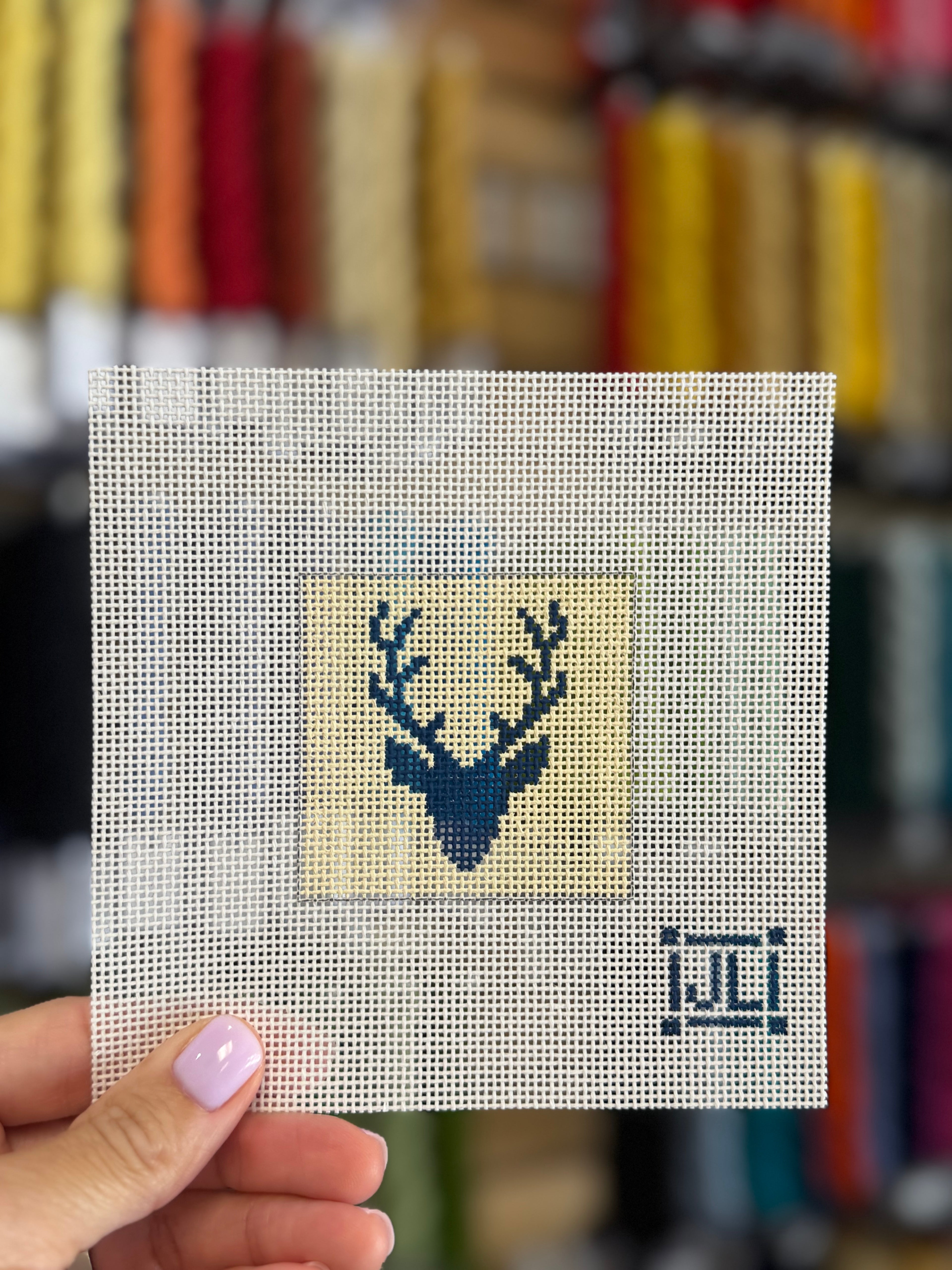 Deer Head 2" Square Canvas