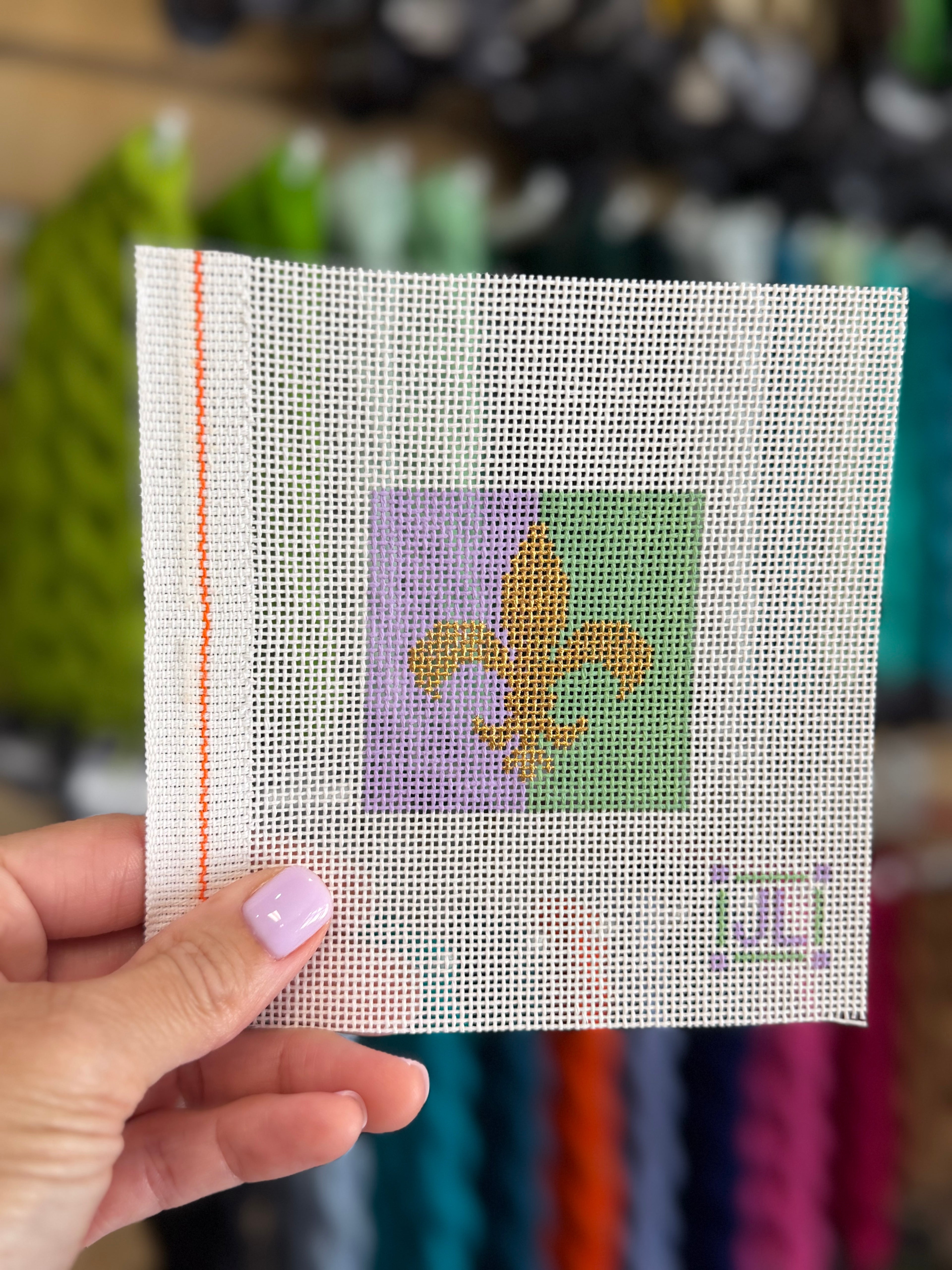 Fleur de Lis 2" Square Canvas