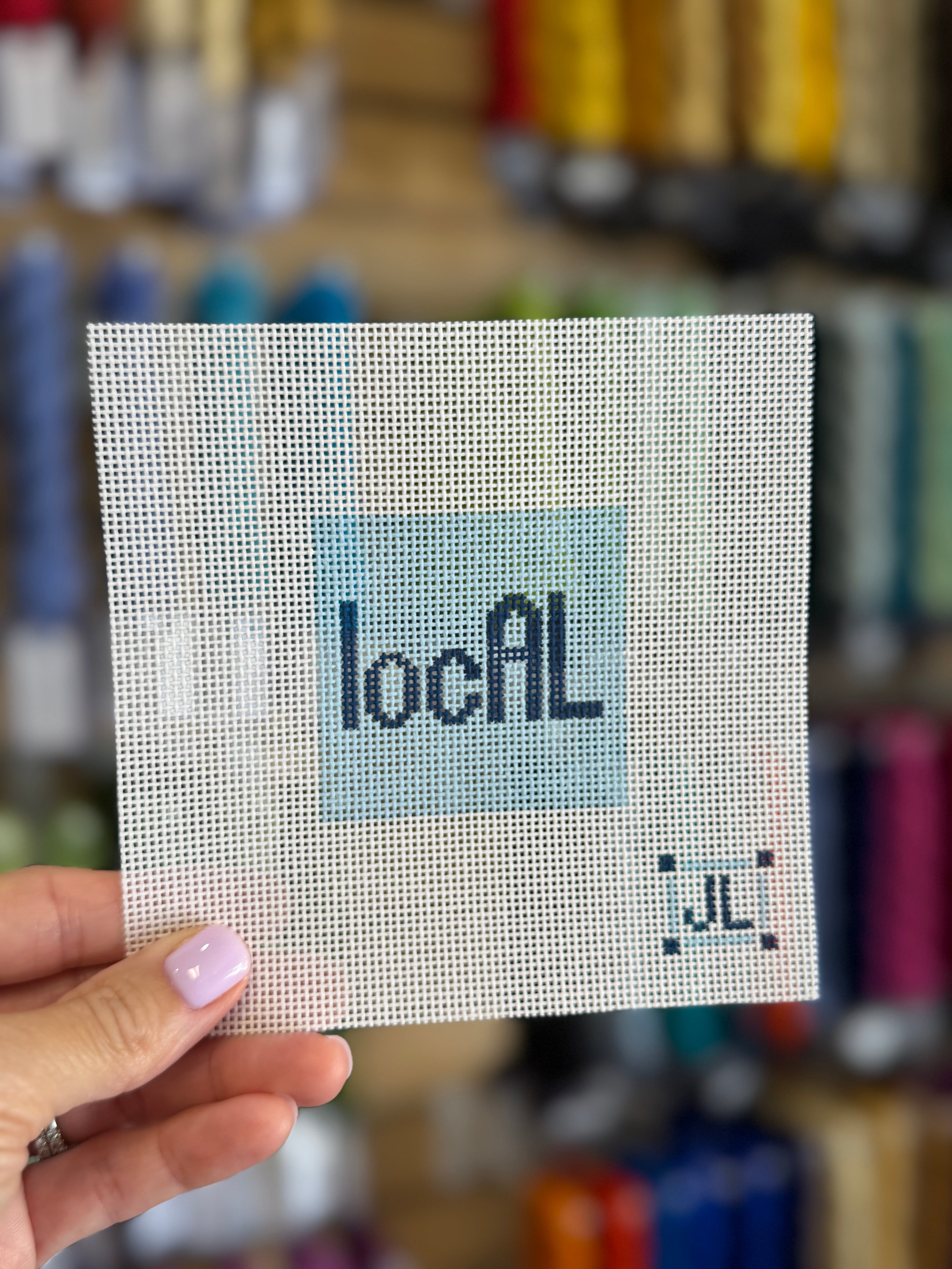 locAL 2" (Blue on Blue) Square Canvas