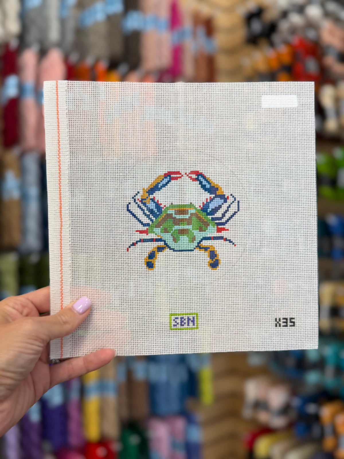 Colorful Crab Ornament Canvas