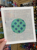 Turquoise Design Round Canvas