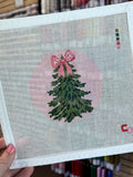 Pink Bow Christmas Tree Canvas