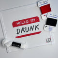 Hello I'M Drunk Name Tag Canvas