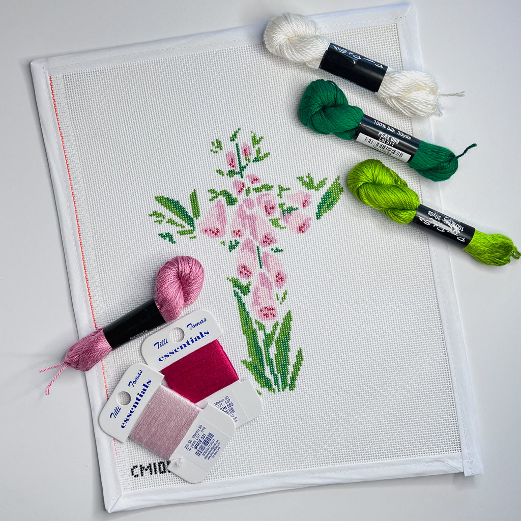 Pink Flowers Cross Canvas