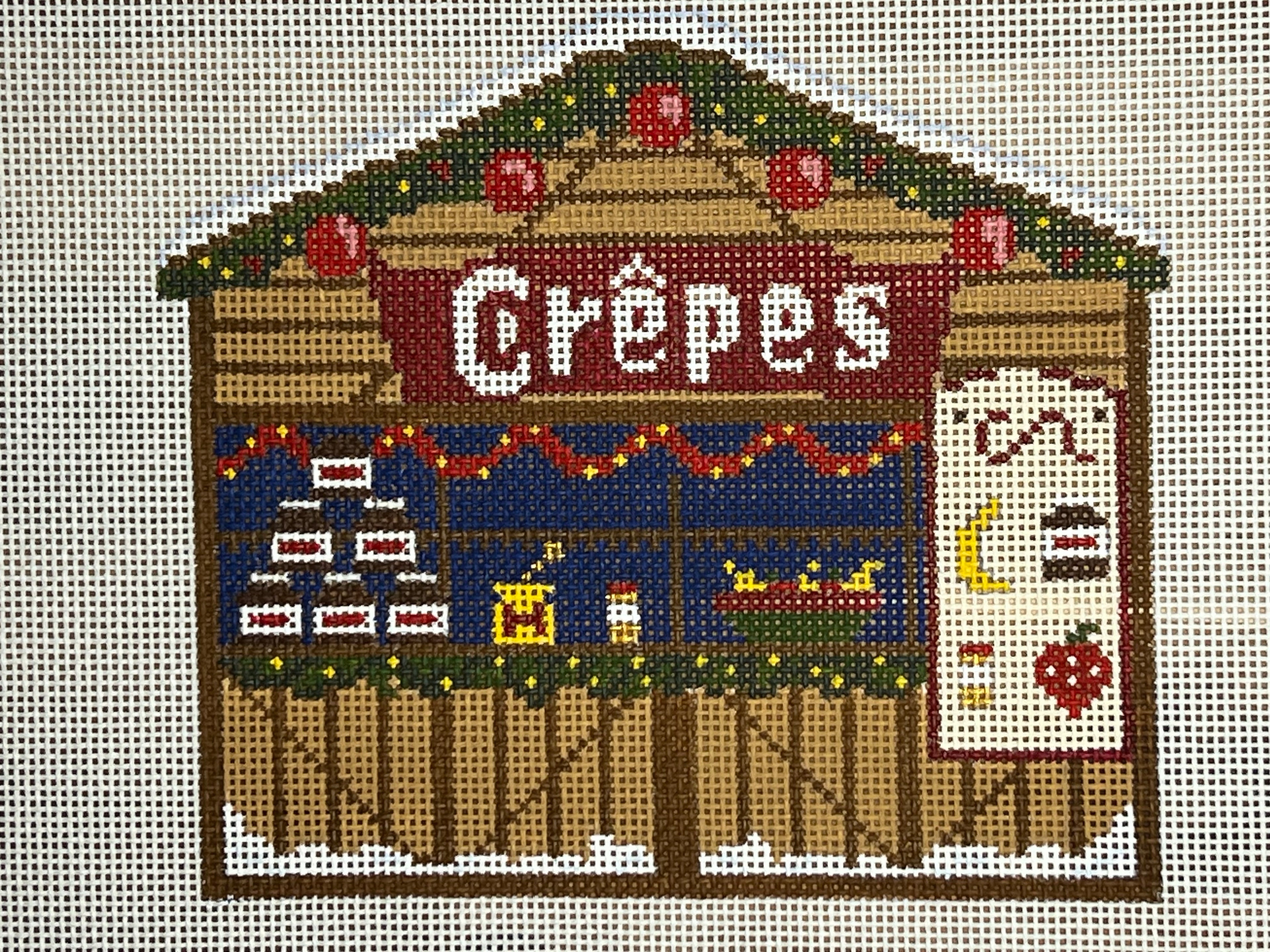 Crepes European Christmas Market Stall Canvas