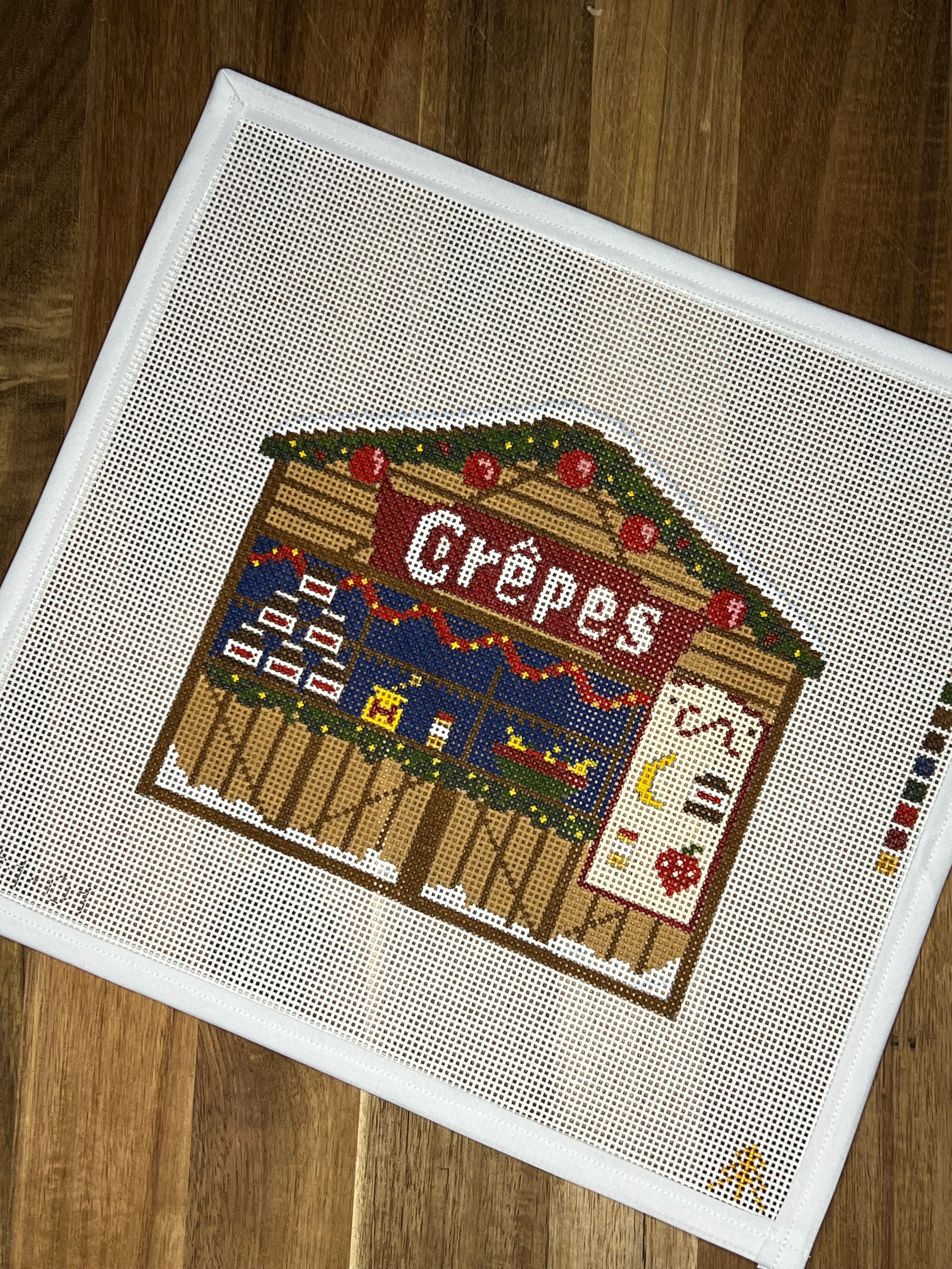 Crepes European Christmas Market Stall Canvas