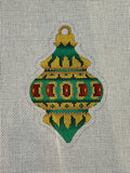 Green and Gold Jeweled Bauble Ornament Canvas