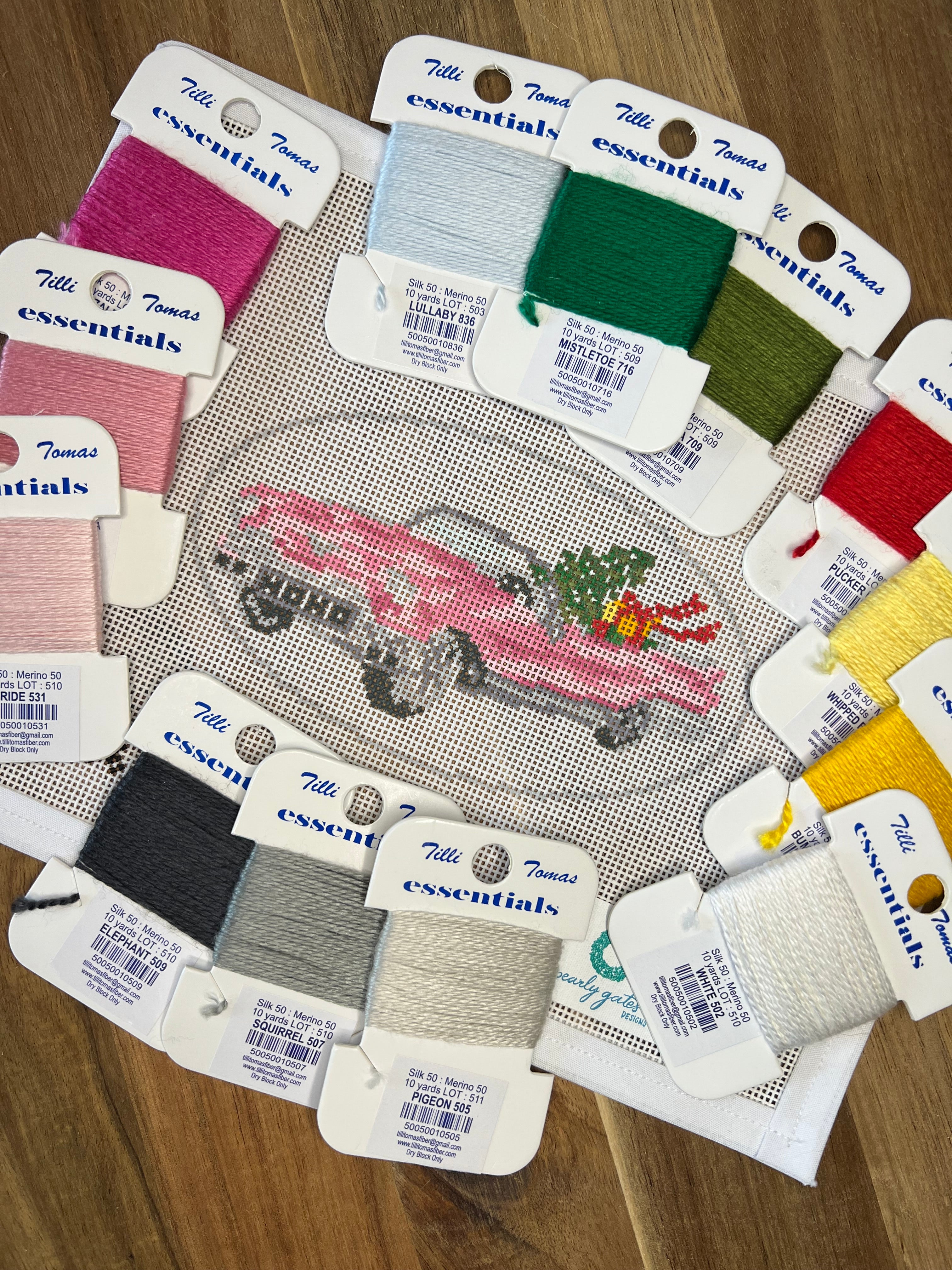 Pink Christmas Cadillac Ornament Canvas