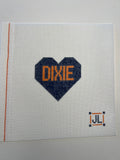 Heart of Dixie Canvas (Orange on Blue) Auburn