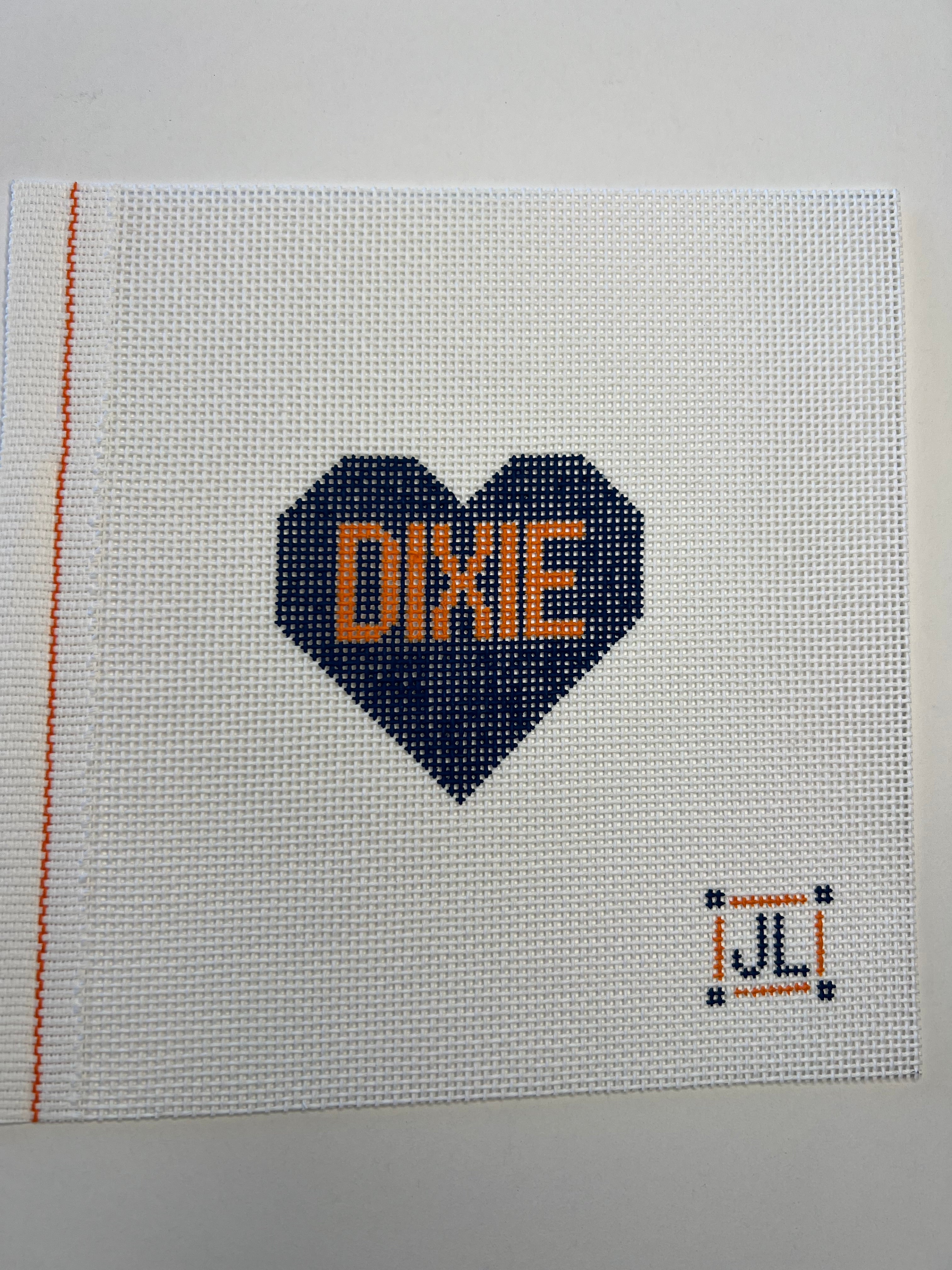 Heart of Dixie Canvas (Orange on Blue) Auburn