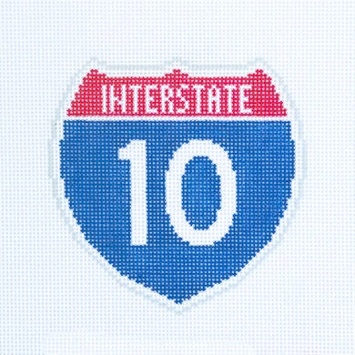 Interstate 10 on 13 mesh Sign Canvas