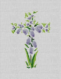 Purple Flowers Cross Canvas