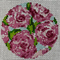 Rose on Teal Canvas Round