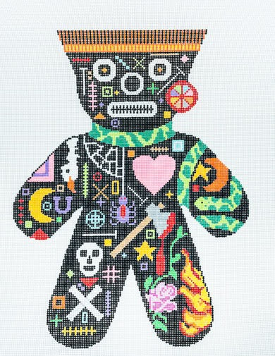 Large VooDoo Doll Rose and Flame Canvas