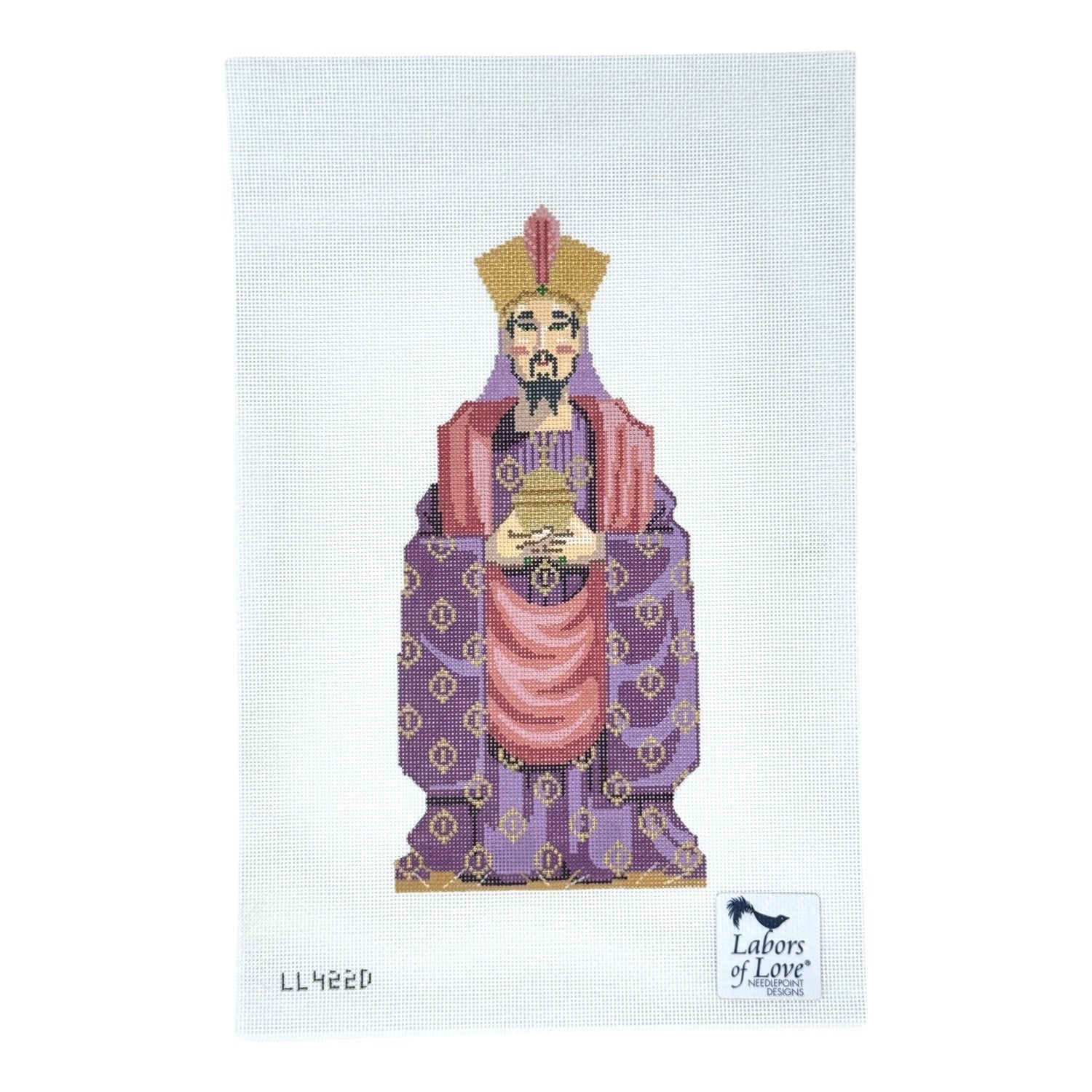 Holy Family Wiseman In Purple Canvas
