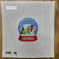 Snowman and Reindeer Snow Globe Canvas