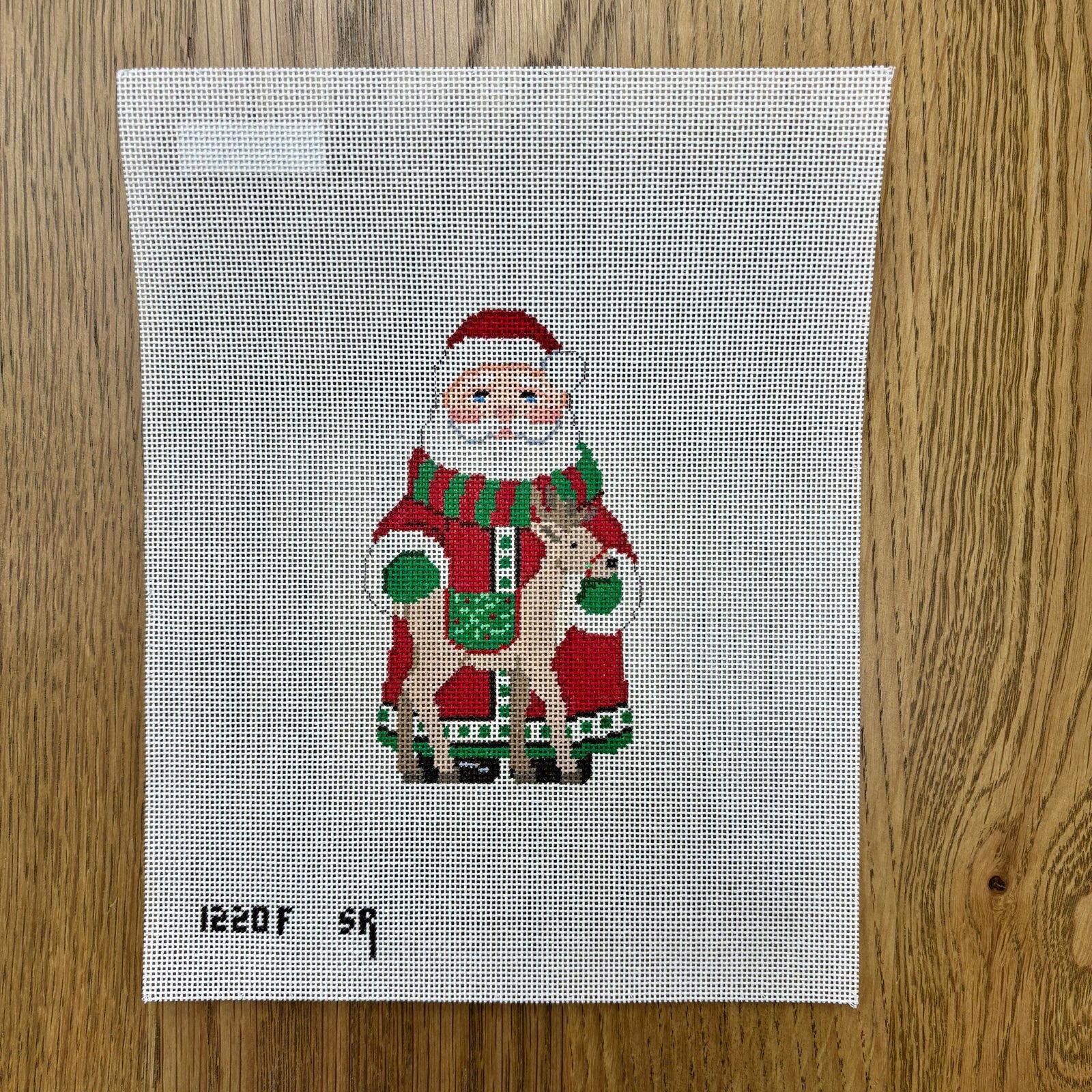 Red Long Coat with Reindeer Santa Canvas