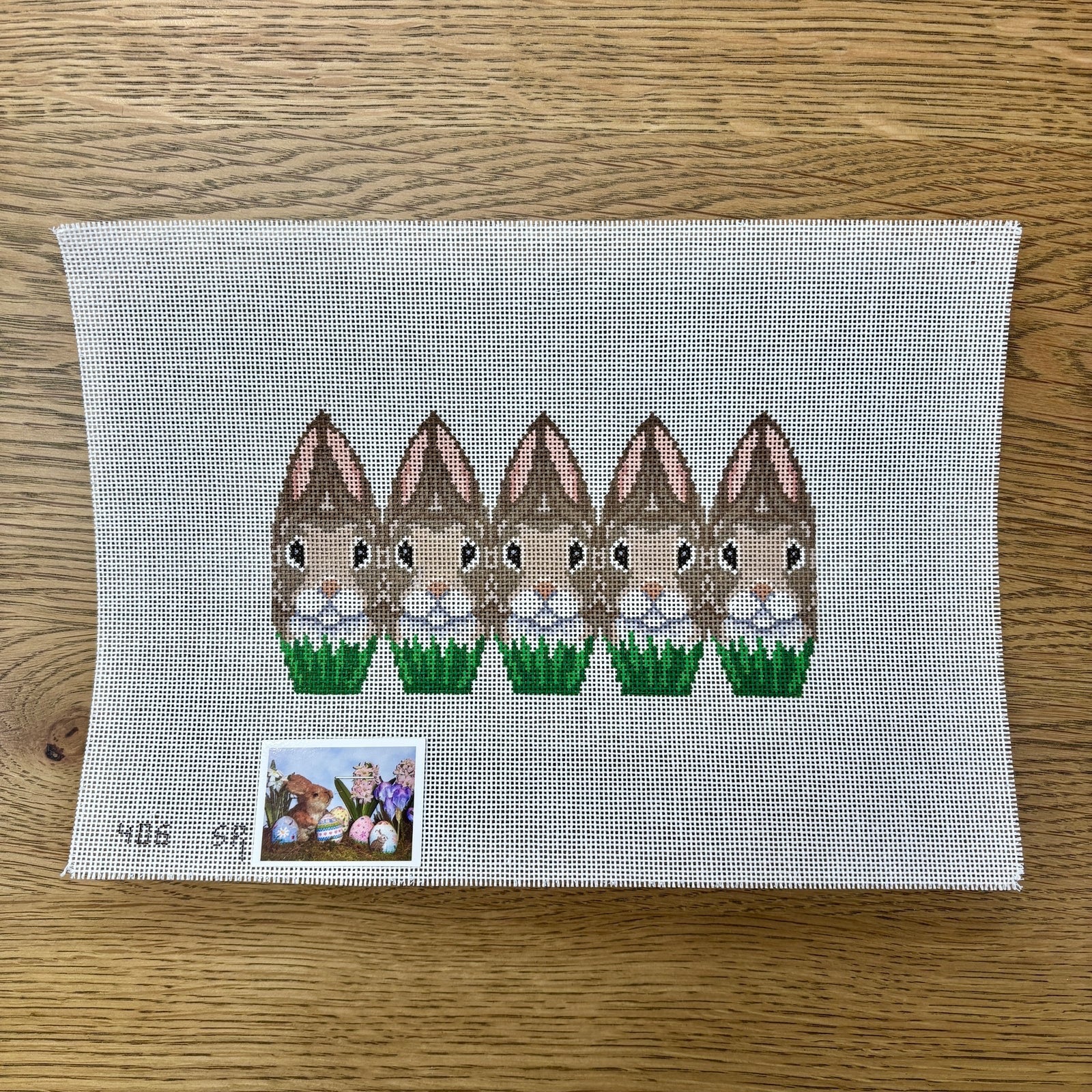 Rabbit Bunny Huddle 3D Egg Canvas