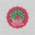 Wreath Scalloped Round Canvas