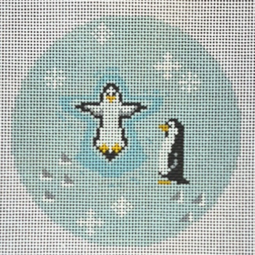 Penguins in the Snow Canvas