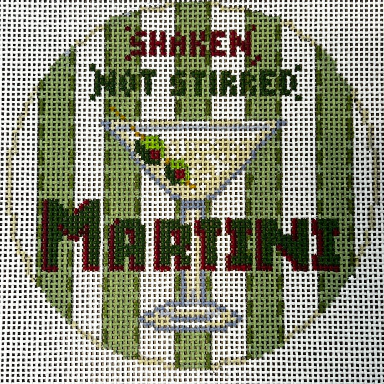 Happier Hour Martini Coaster Round Canvas