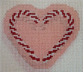 Candy Cane Heart Pink Canvas