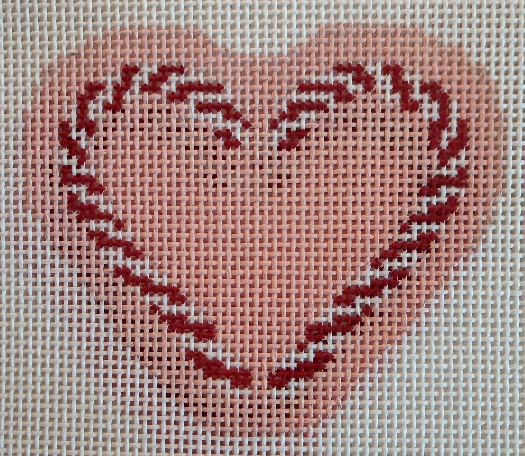 Candy Cane Heart Pink Canvas