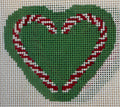 Candy Cane Heart Green Canvas