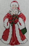 Poinsetta Santa Canvas