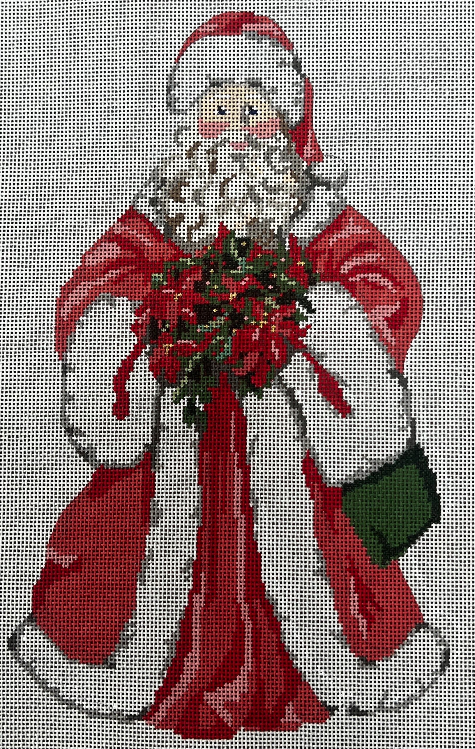 Poinsetta Santa Canvas