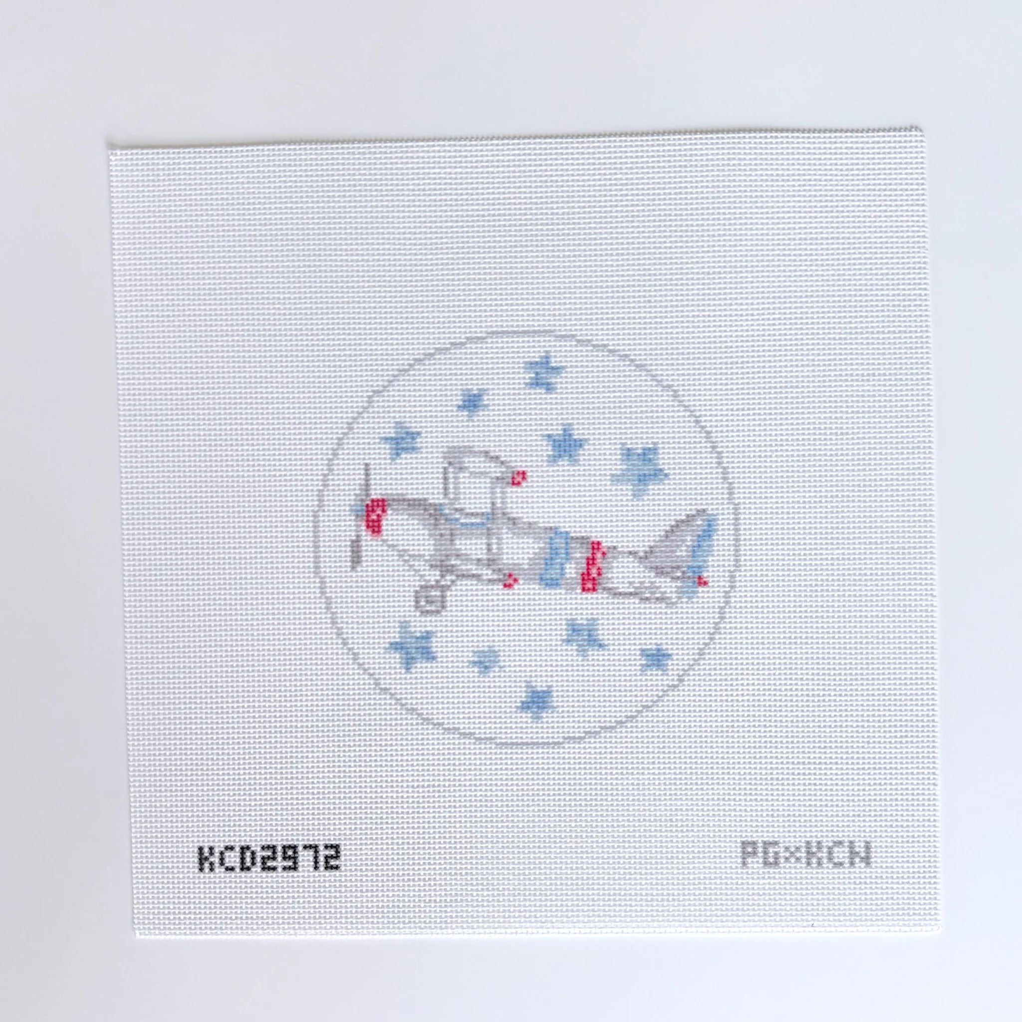 Bi Plane Airplane with Stars Round Canvas