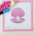Pink Seashell with Pearl Canvas