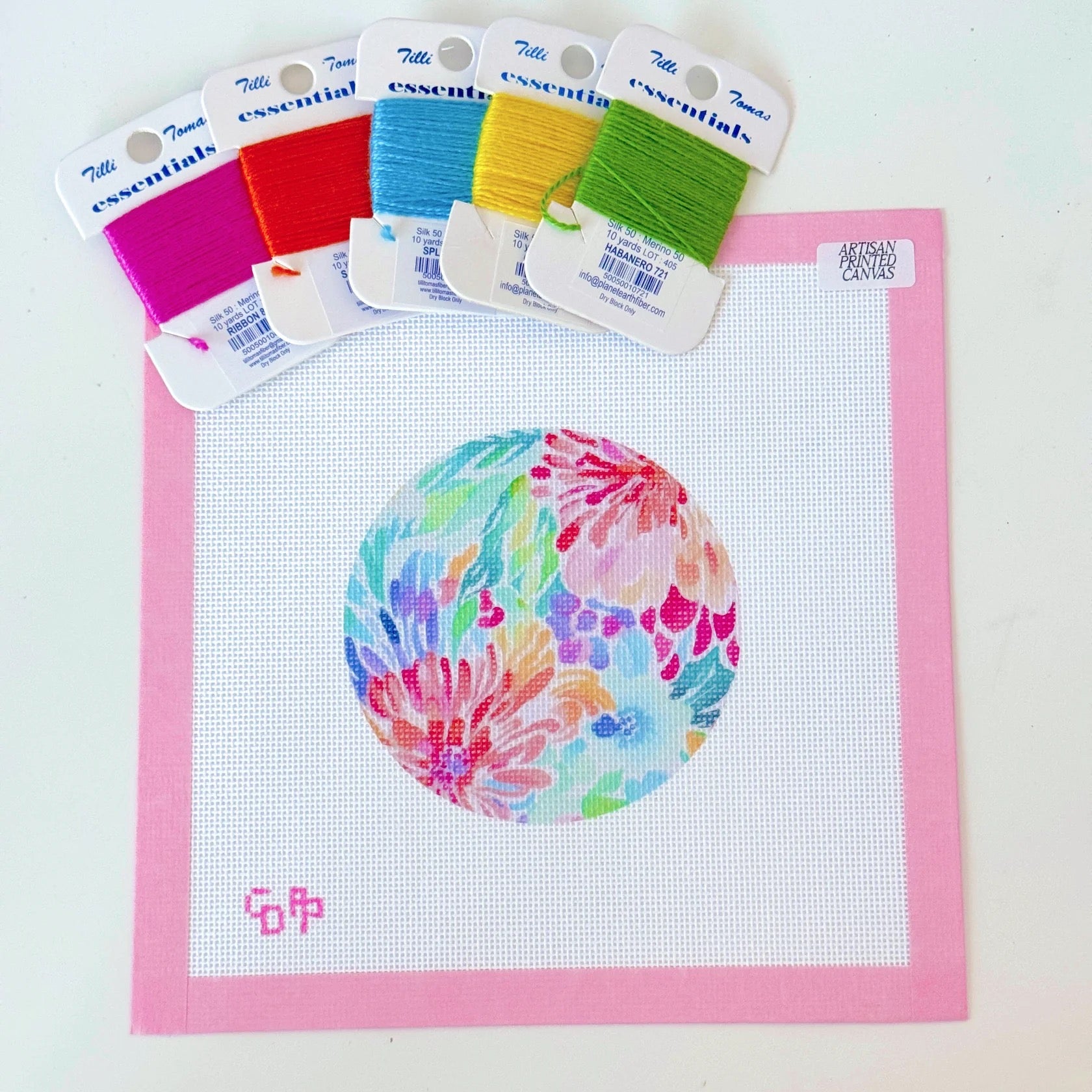 Floral Round Canvas